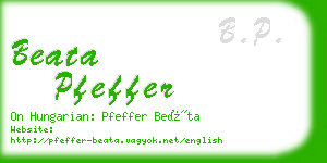 beata pfeffer business card